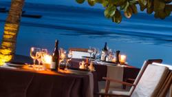 Brazil, Jericoacoara Windsurf Luxury Hotel My Blue Hotel - beach dining.